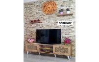 Mobilya Sepeti (Ms 55) Mdf Tv Ünitesi Dolabı,Raflı,Seperatörlü Meşe